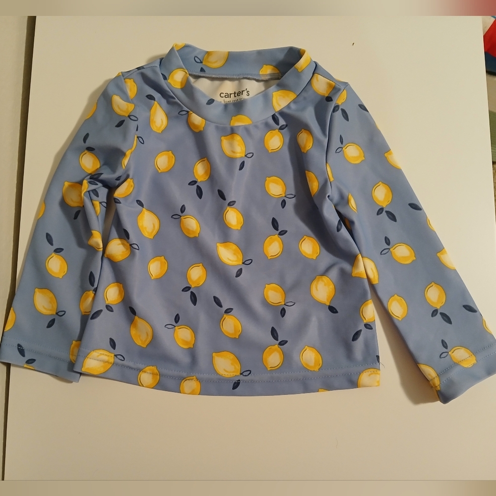 Kid's Carter's Blue & Yellow‎ Lemon Long Sleeve Swim Shirt